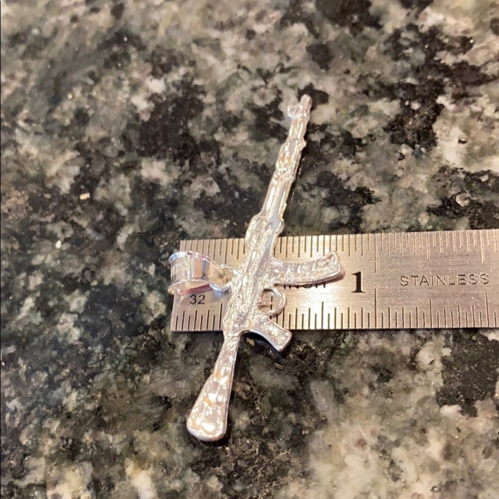 Sterling silver AK 47 machine Gun pendant - Picture 8 of 12